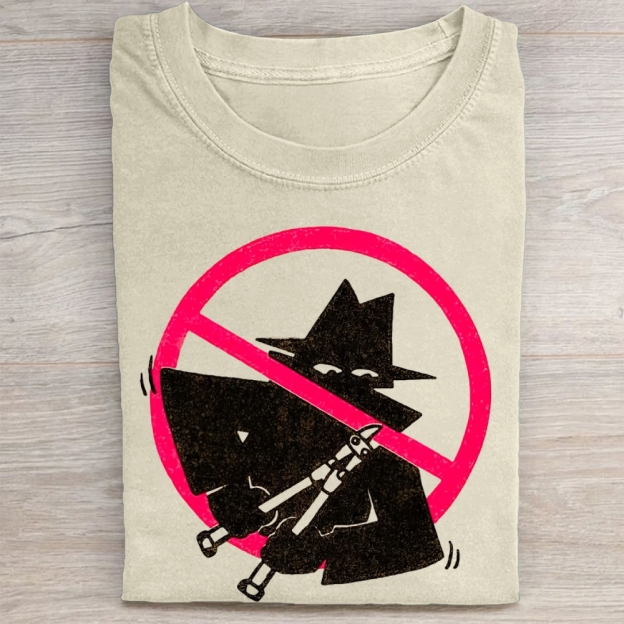  "No Smoking Gun" Spy Silhouette Graphic Vintage Washed Tee