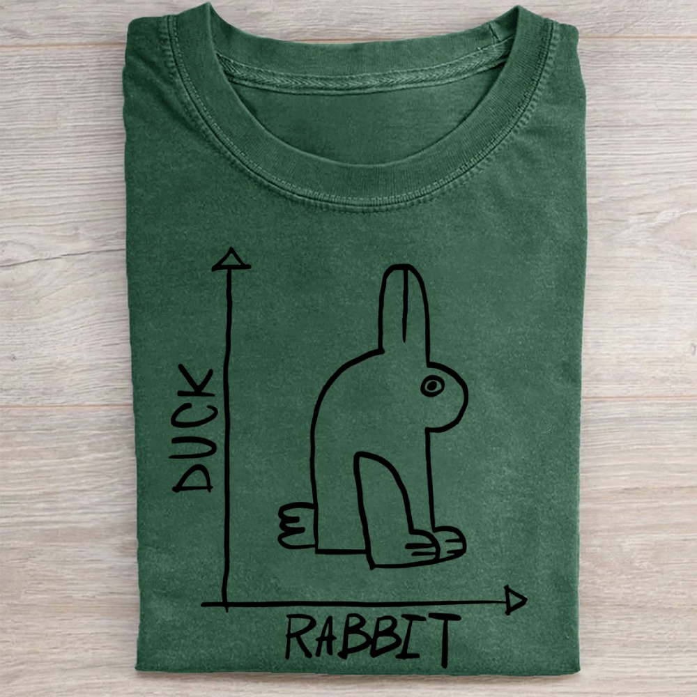 Duck Rabbit Optical Illusion Graph Vintage Washed Tee