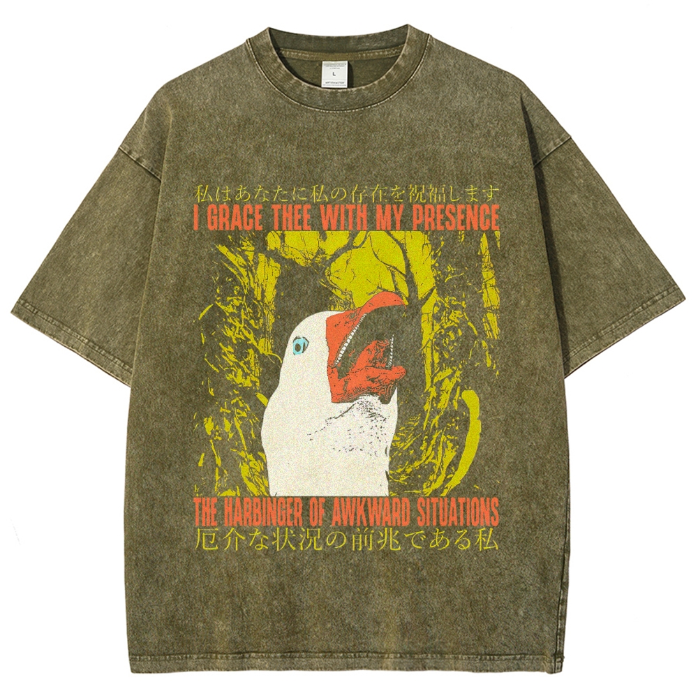 Awkward Goose Metal Style Graphic Washed T-Shirt 