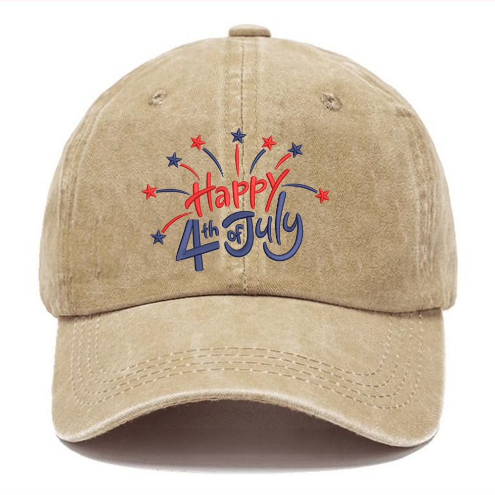 Embroidery Unisex Vintage Casual Washed Cap 