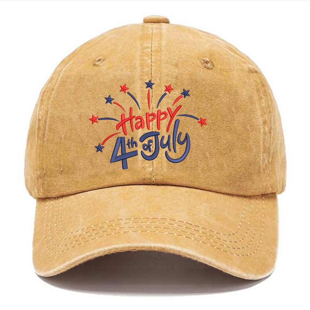 Embroidery Unisex Vintage Casual Washed Cap 
