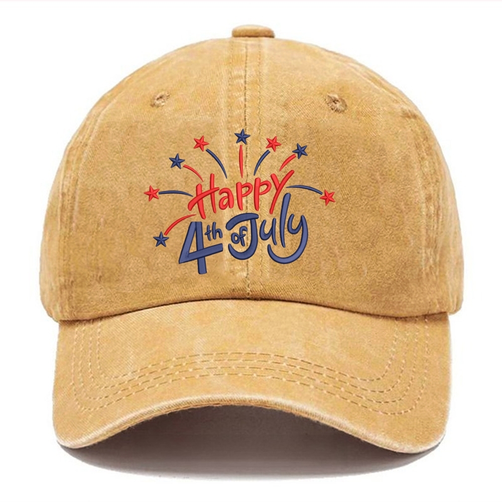 Embroidery Unisex Vintage Casual Washed Cap 