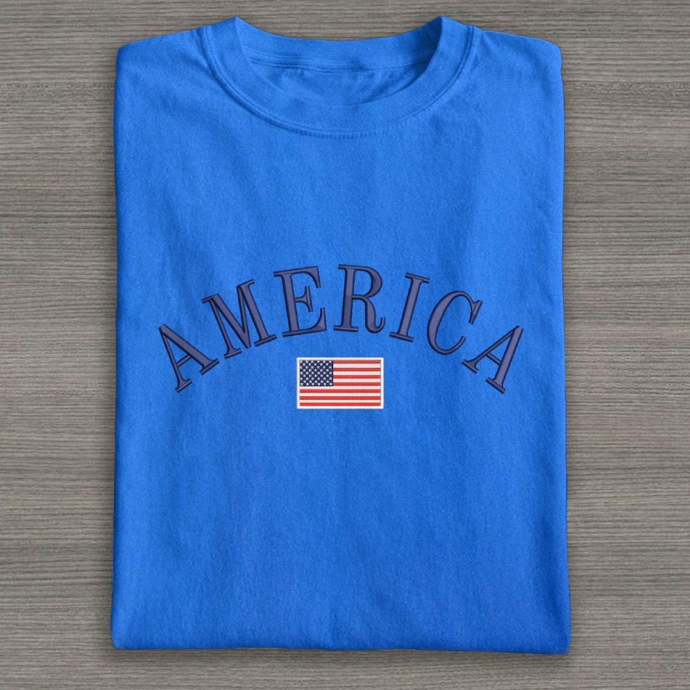 Embroidery America  Cotton T-shirt 
