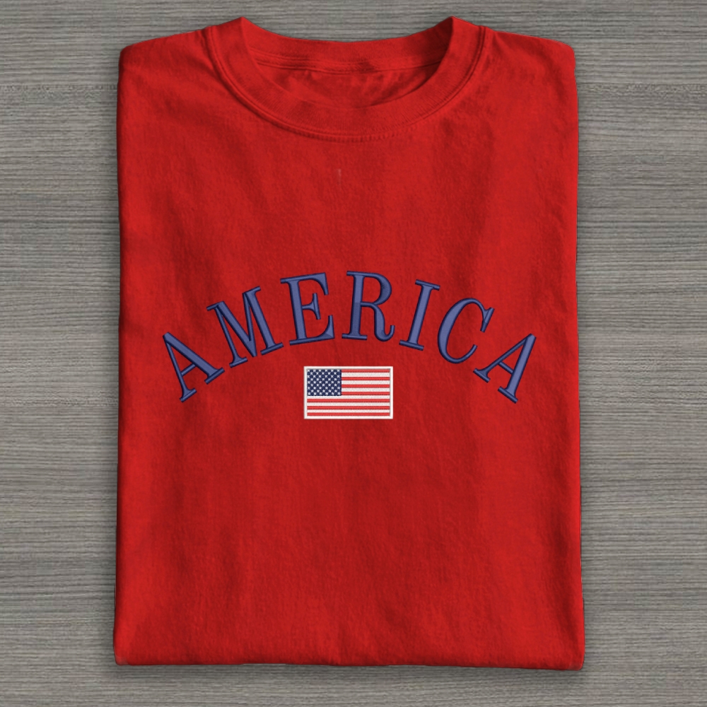 Embroidery America  Cotton T-shirt 