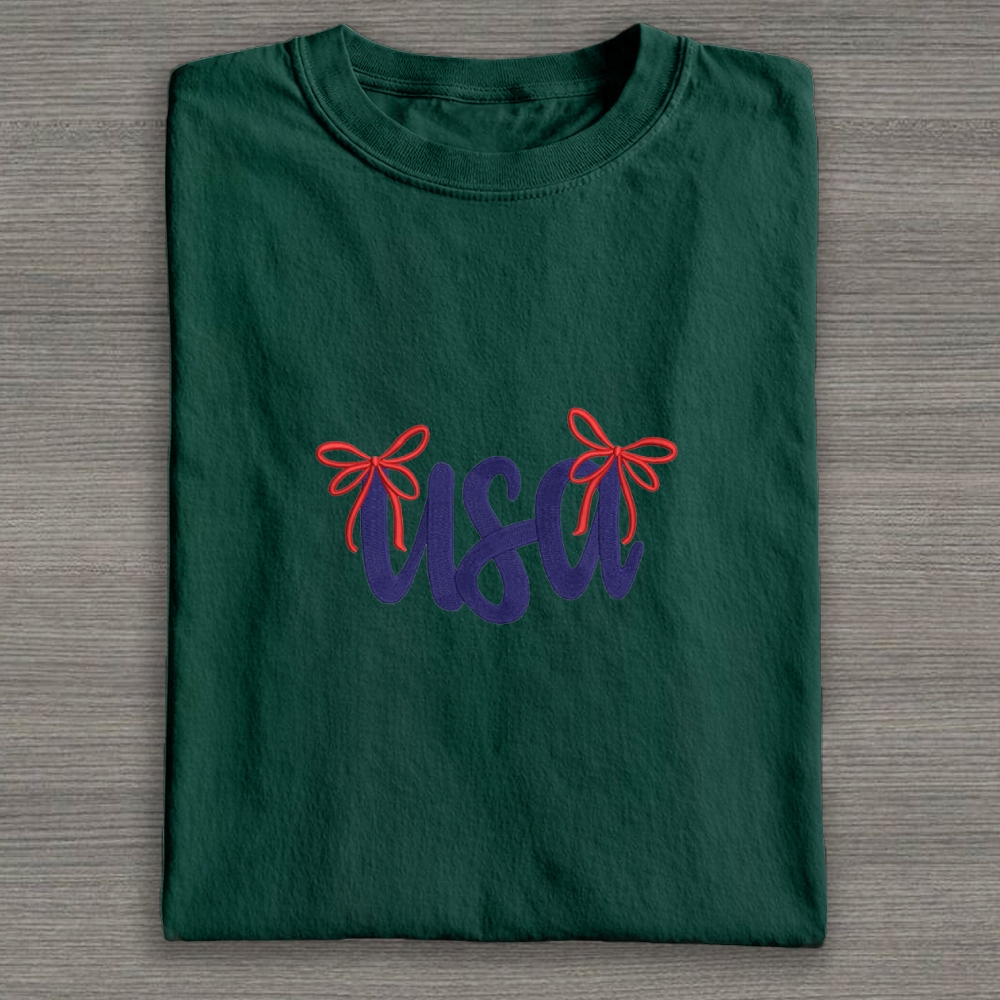 Embroidery USA Cotton T-shirt 