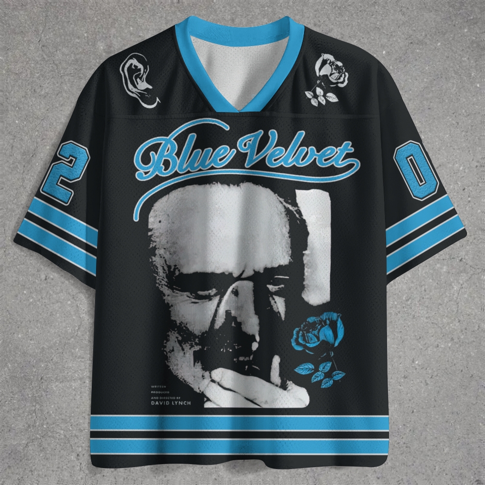 Dark Surreal Portrait Blue Rose Retro Jersey Shirts