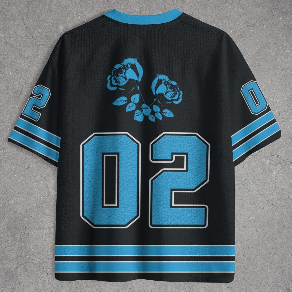 Dark Surreal Portrait Blue Rose Retro Jersey Shirts