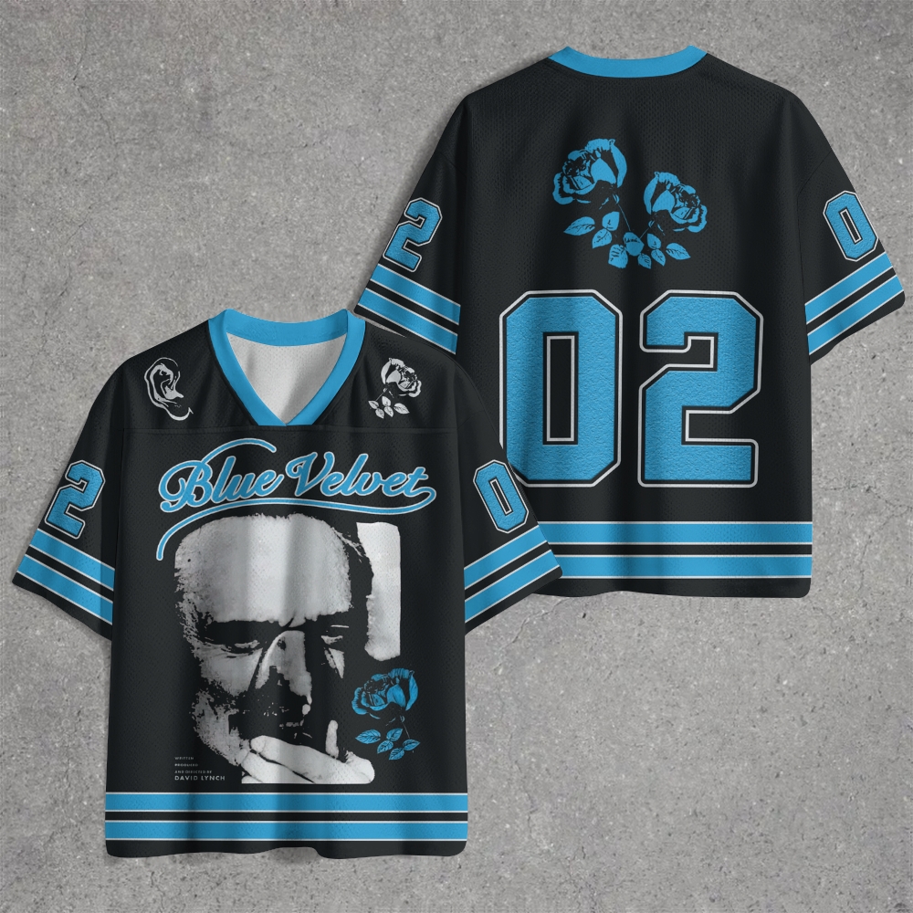 Dark Surreal Portrait Blue Rose Retro Jersey Shirts
