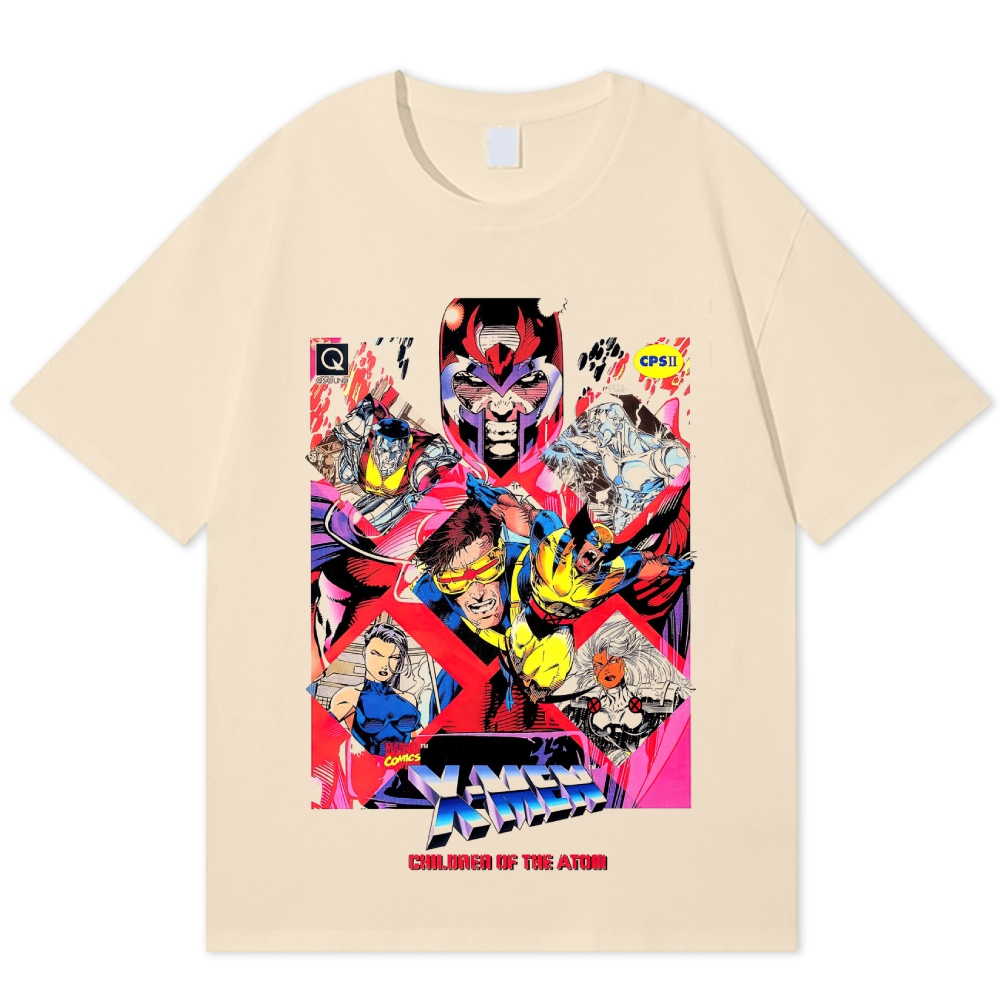 X-Men Superhero Retro Comic Collage Graphic Cotton T-shirt 