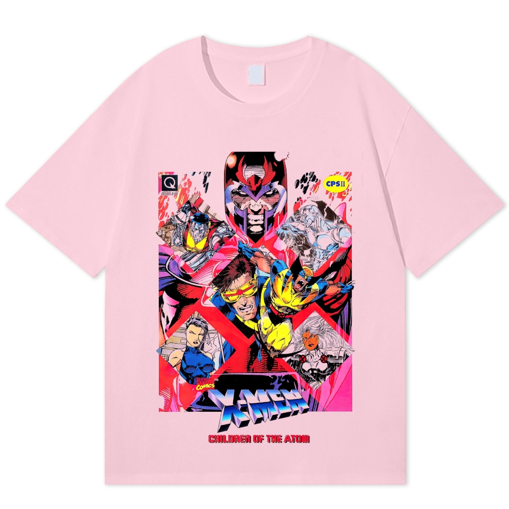 X-Men Superhero Retro Comic Collage Graphic Cotton T-shirt 
