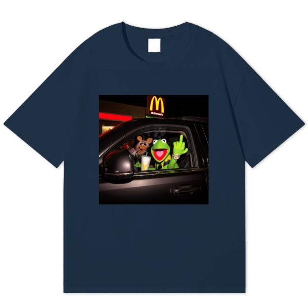 Late-Night Drive Puppet Duo Graphic Cotton T-shirt
