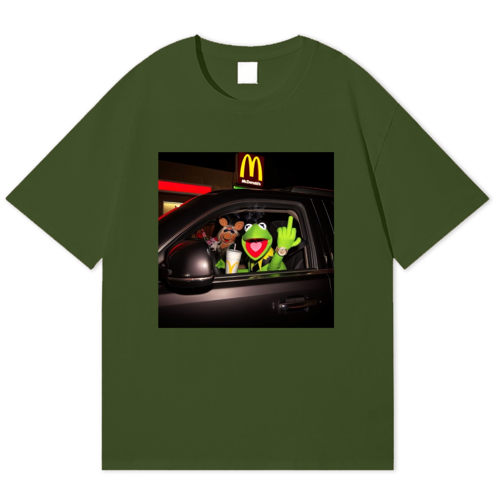 Late-Night Drive Puppet Duo Graphic Cotton T-shirt