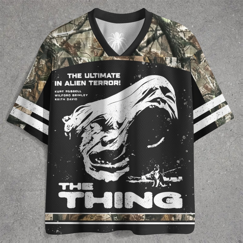 Camo Alien Horror Creature Retro Jersey Shirts
