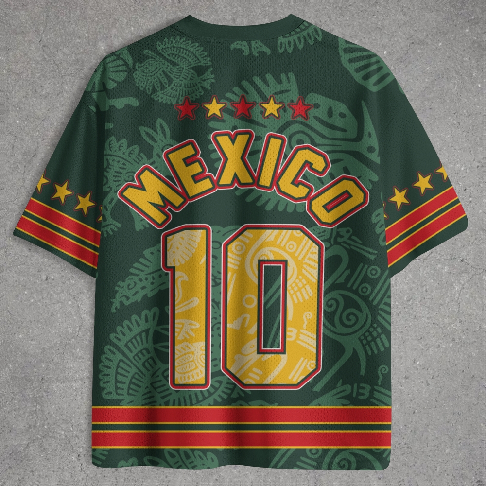 Mexico Aztec Sun Stone Tribal Mesh Jersey Shirts