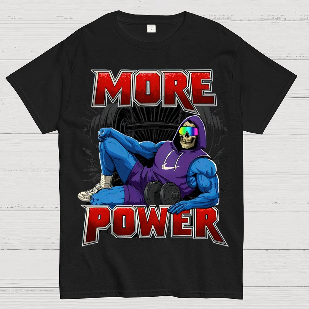 More Power Muscular Skeleton Gym Workout Cotton T-shirt
