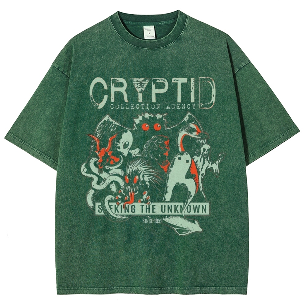 Cryptid Collection Agency Multi Monster Retro Grunge Distressed Washed T-shirt
