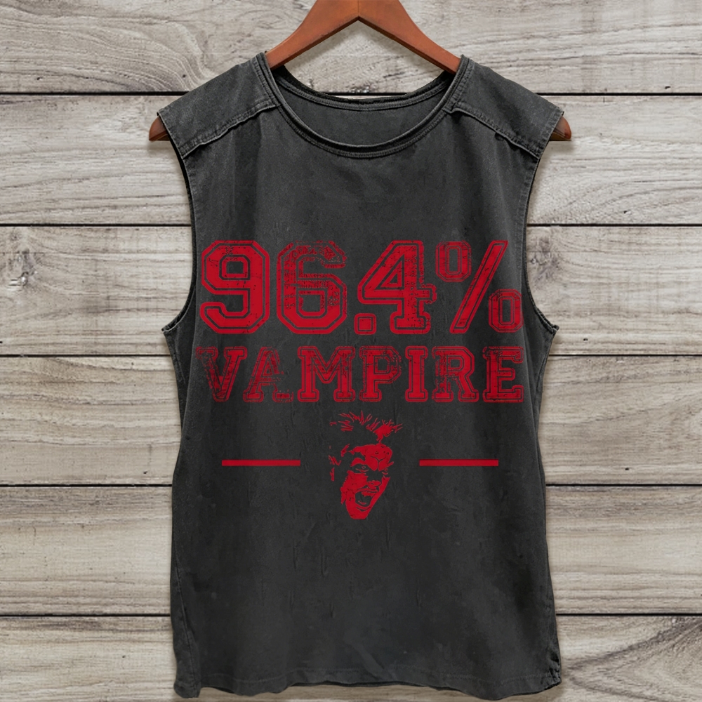 Vampire Percentage Red Text Portrait Washed Tank Top
