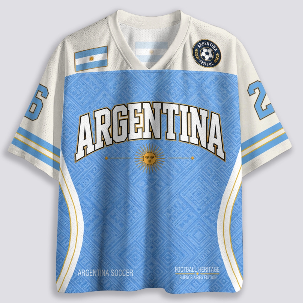 Vintage Argentina Soccer Heritage Mesh Jersey