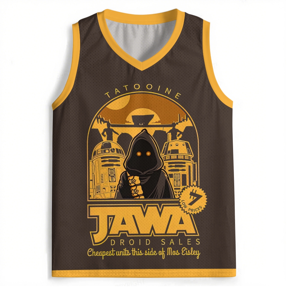 Jawa Droid Sales Retro Brown Yellow Mesh Jersey Tank 