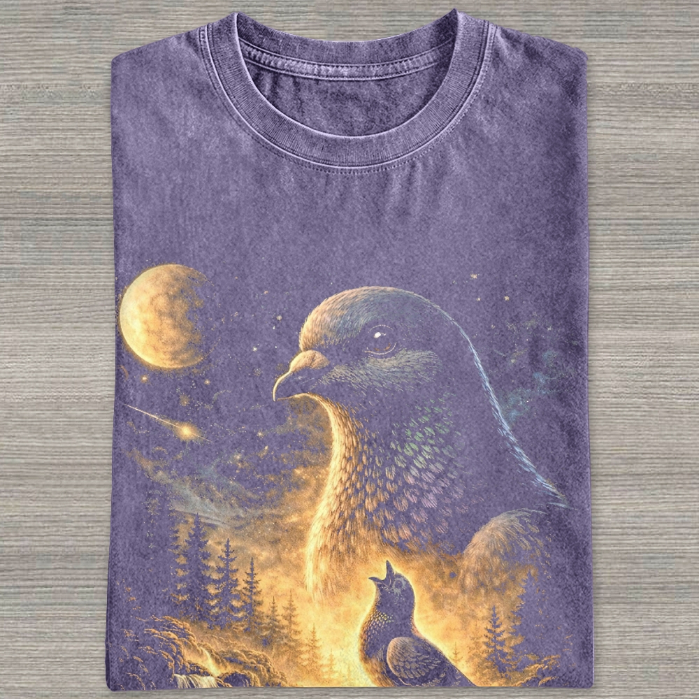 Vintage Cosmic Mountain Dove Forest Waterfall Washed T-shirt 