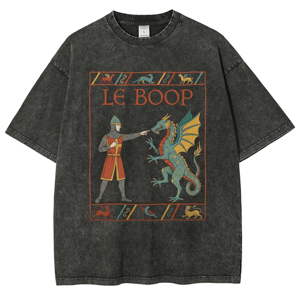 Retro Medieval Dungeons Dragon Knight Washed T-Shirt 