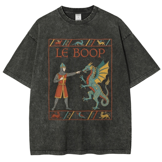 Retro Medieval Dungeons Dragon Knight Washed T-Shirt 