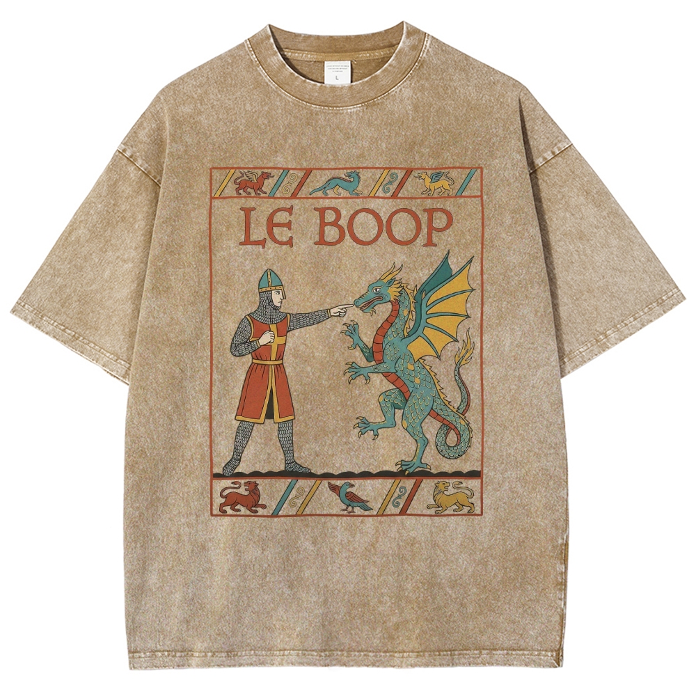 Retro Medieval Dungeons Dragon Knight Washed T-Shirt 