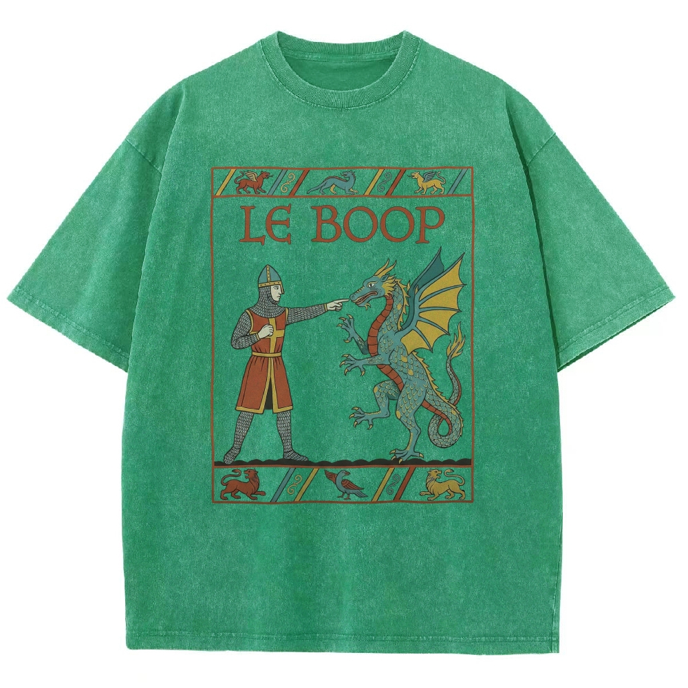 Retro Medieval Dungeons Dragon Knight Washed T-Shirt 
