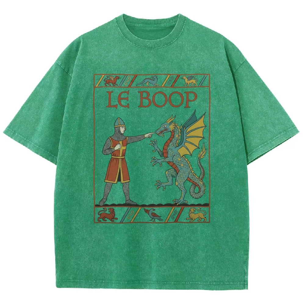 Retro Medieval Dungeons Dragon Knight Washed T-Shirt 