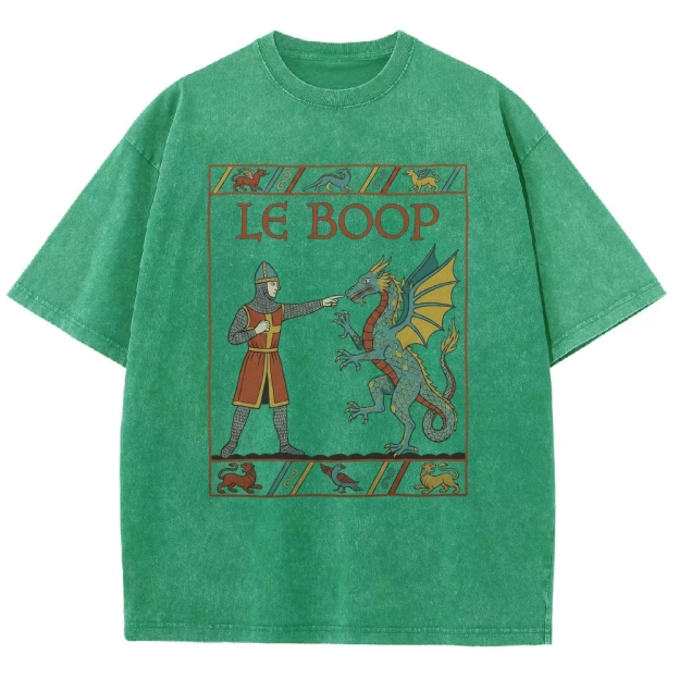 Retro Medieval Dungeons Dragon Knight Washed T-Shirt 