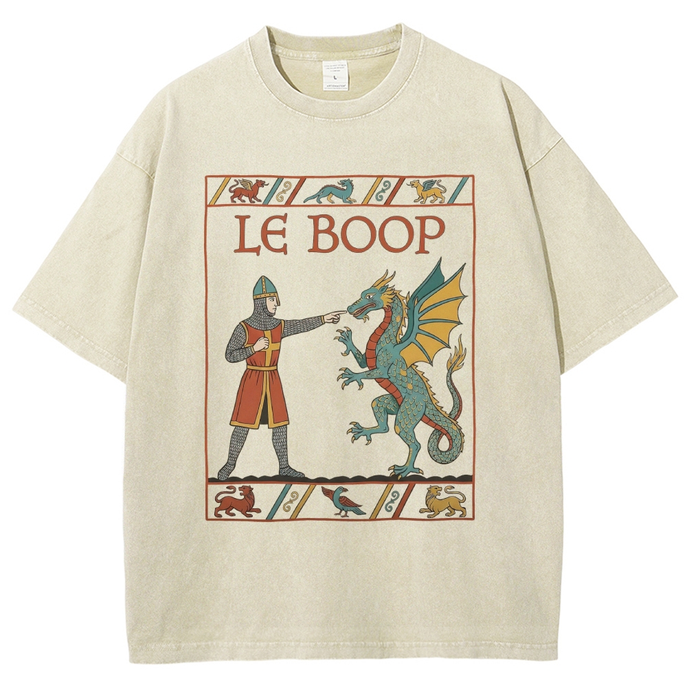 Retro Medieval Dungeons Dragon Knight Washed T-Shirt 