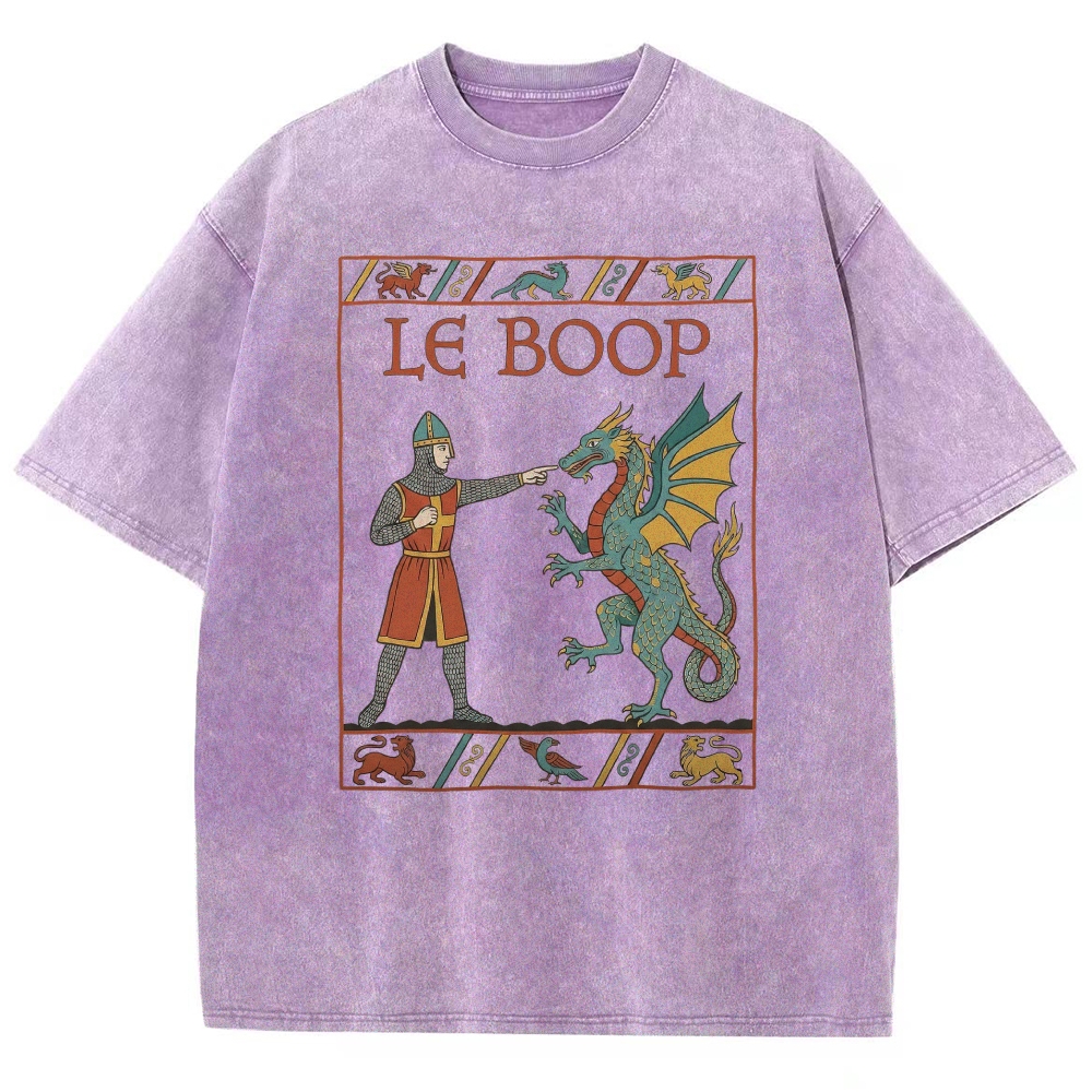 Retro Medieval Dungeons Dragon Knight Washed T-Shirt 