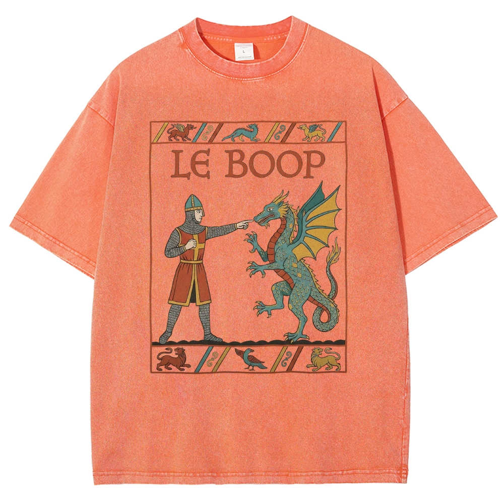Retro Medieval Dungeons Dragon Knight Washed T-Shirt 
