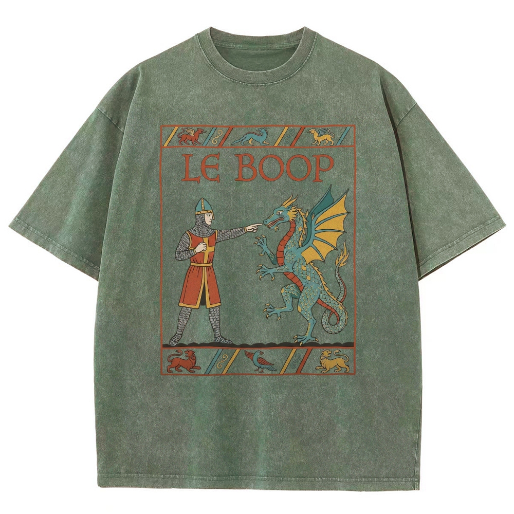Retro Medieval Dungeons Dragon Knight Washed T-Shirt 