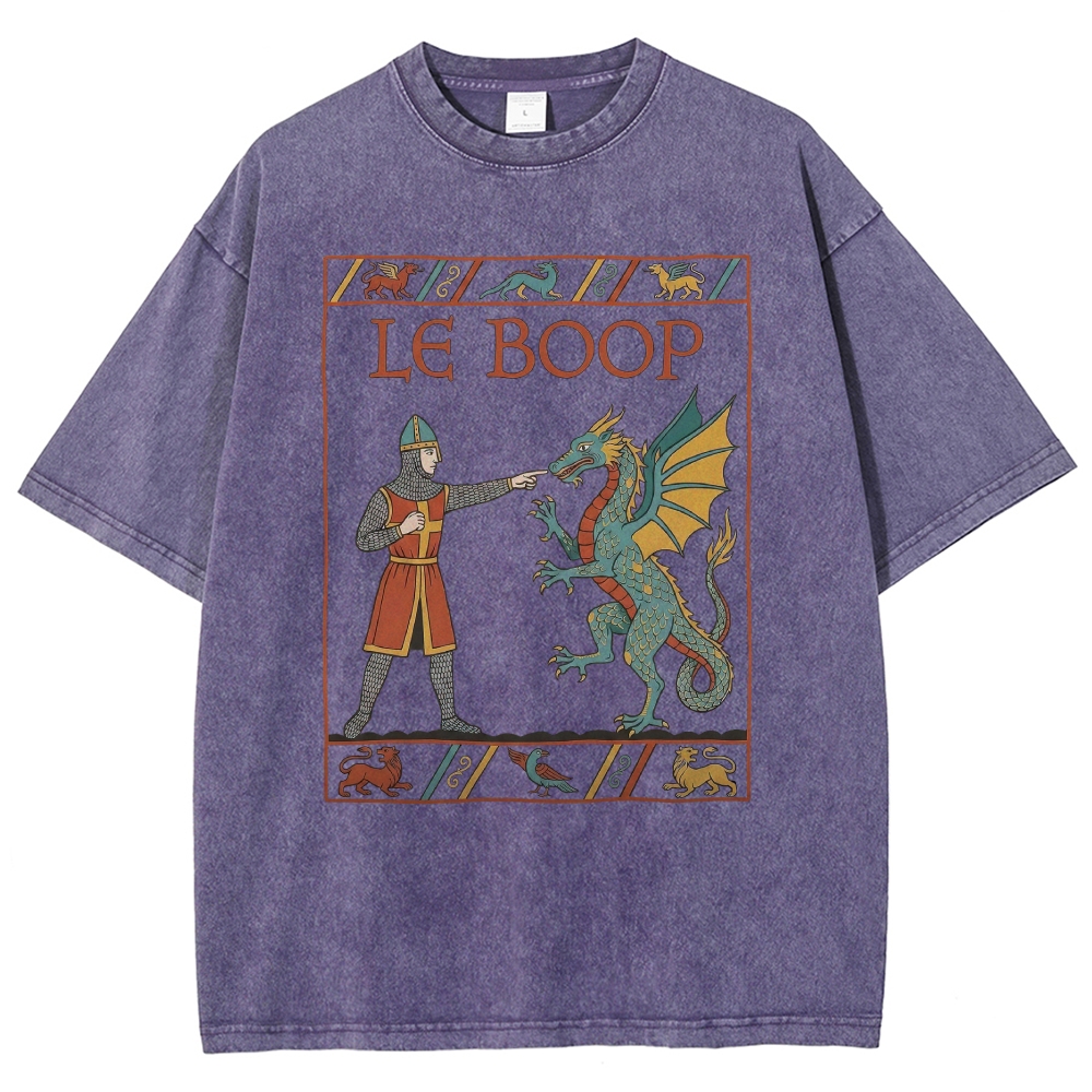 Retro Medieval Dungeons Dragon Knight Washed T-Shirt 