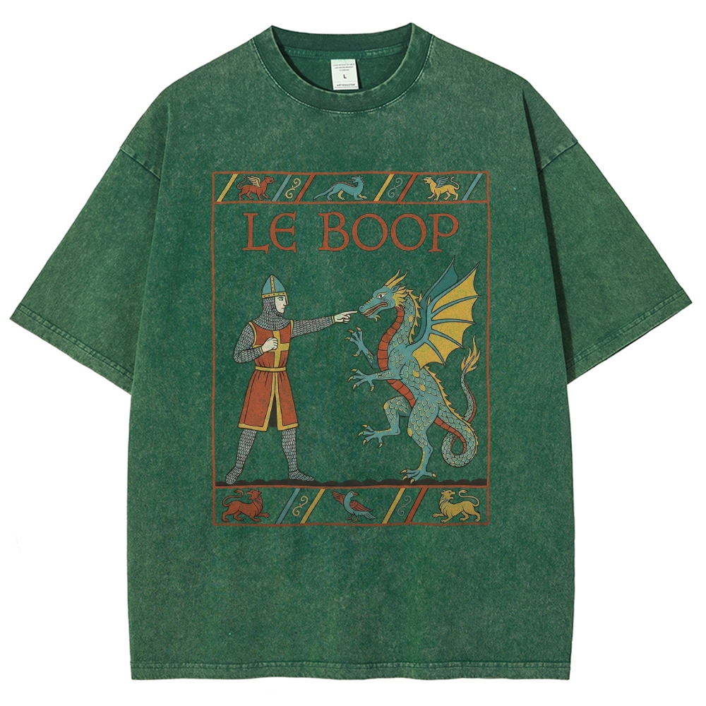 Retro Medieval Dungeons Dragon Knight Washed T-Shirt 