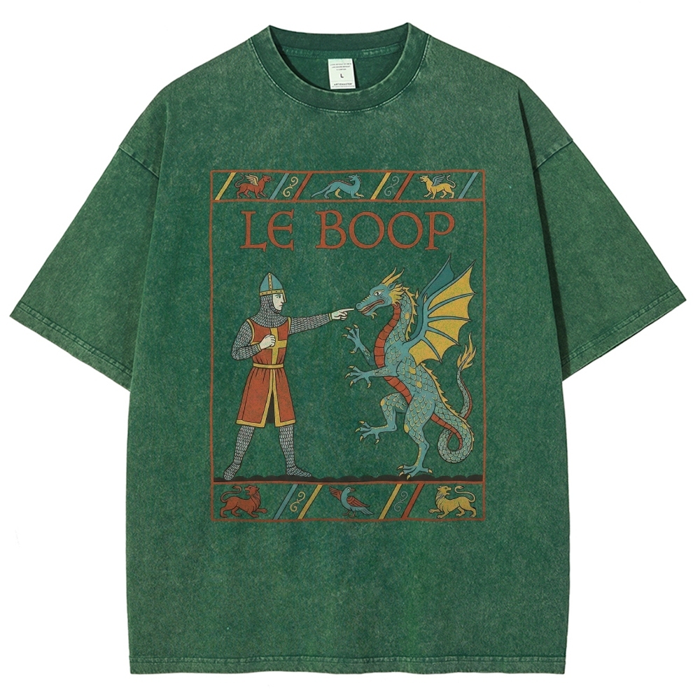 Retro Medieval Dungeons Dragon Knight Washed T-Shirt 
