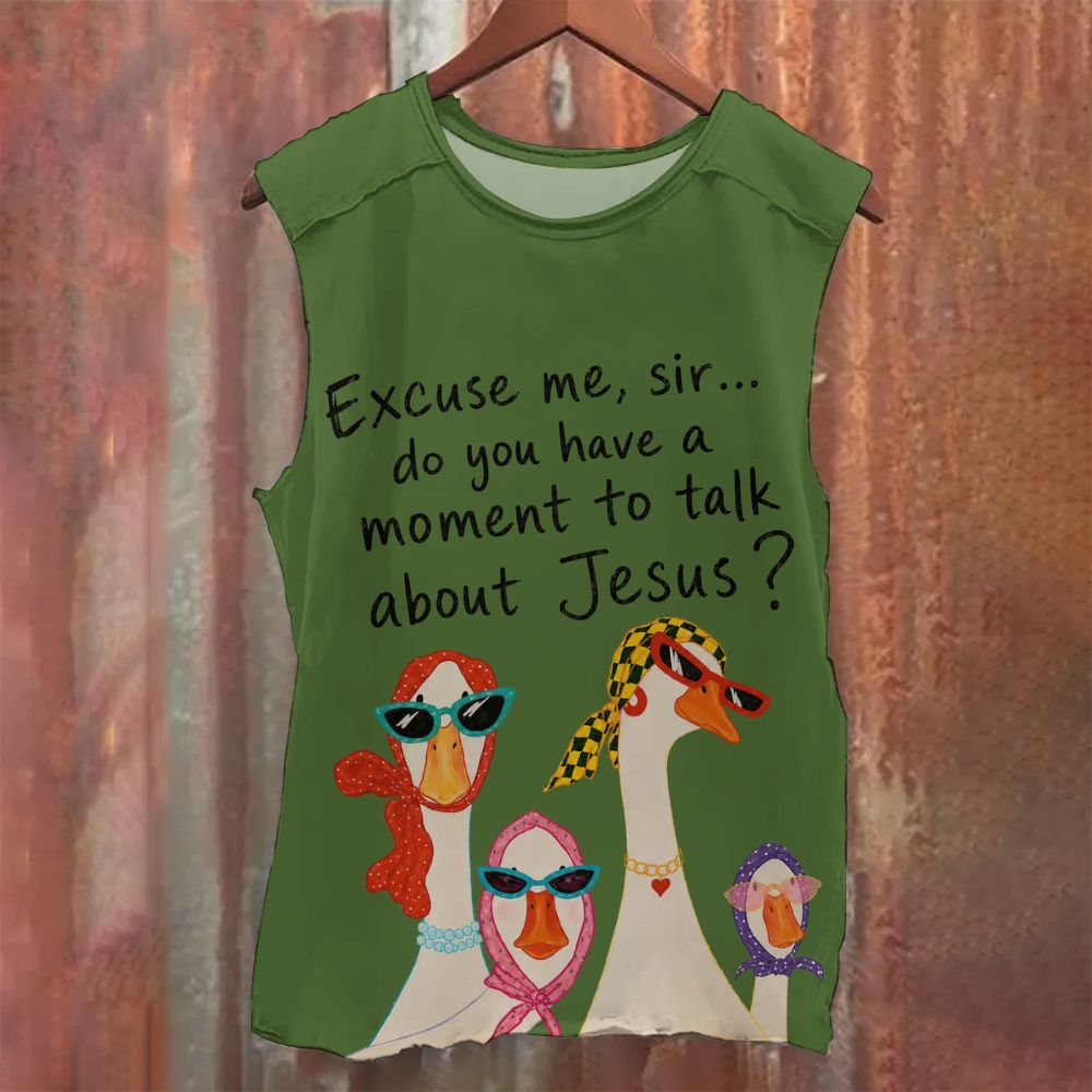 Jesus Loves You Silly Goose Printed Tank Top