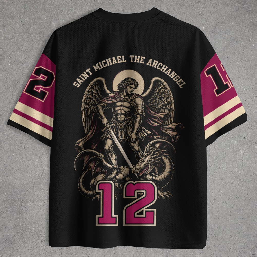 Winged Archangel Dragon Maroon Jersey Shirts