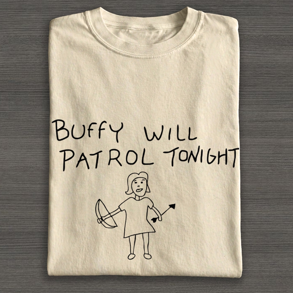 Buffy Will Patrol Tonight Cotton T-shirt 