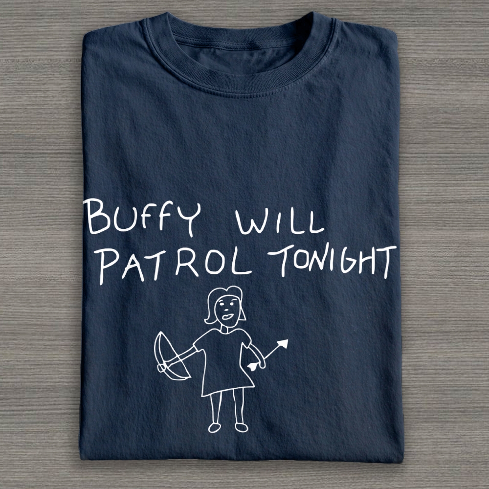 Buffy Will Patrol Tonight Cotton T-shirt 