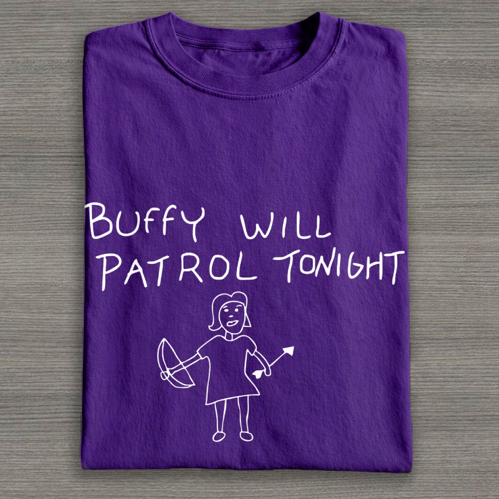 Buffy Will Patrol Tonight Cotton T-shirt 