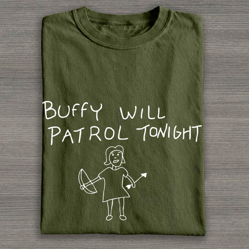 Buffy Will Patrol Tonight Cotton T-shirt 