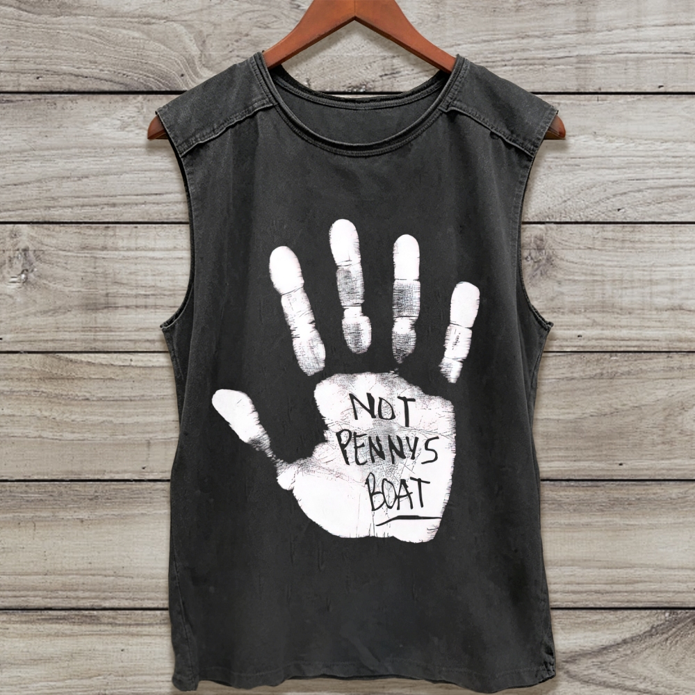 Distressed Hand Palm Quote Washed Tank Top