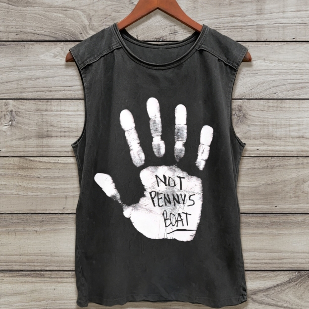 Distressed Hand Palm Quote Washed Tank Top