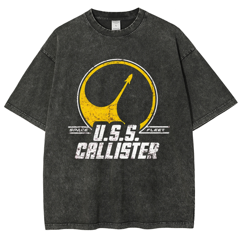 Retro Space Fleet Rocket Logo Washed T-Shirt