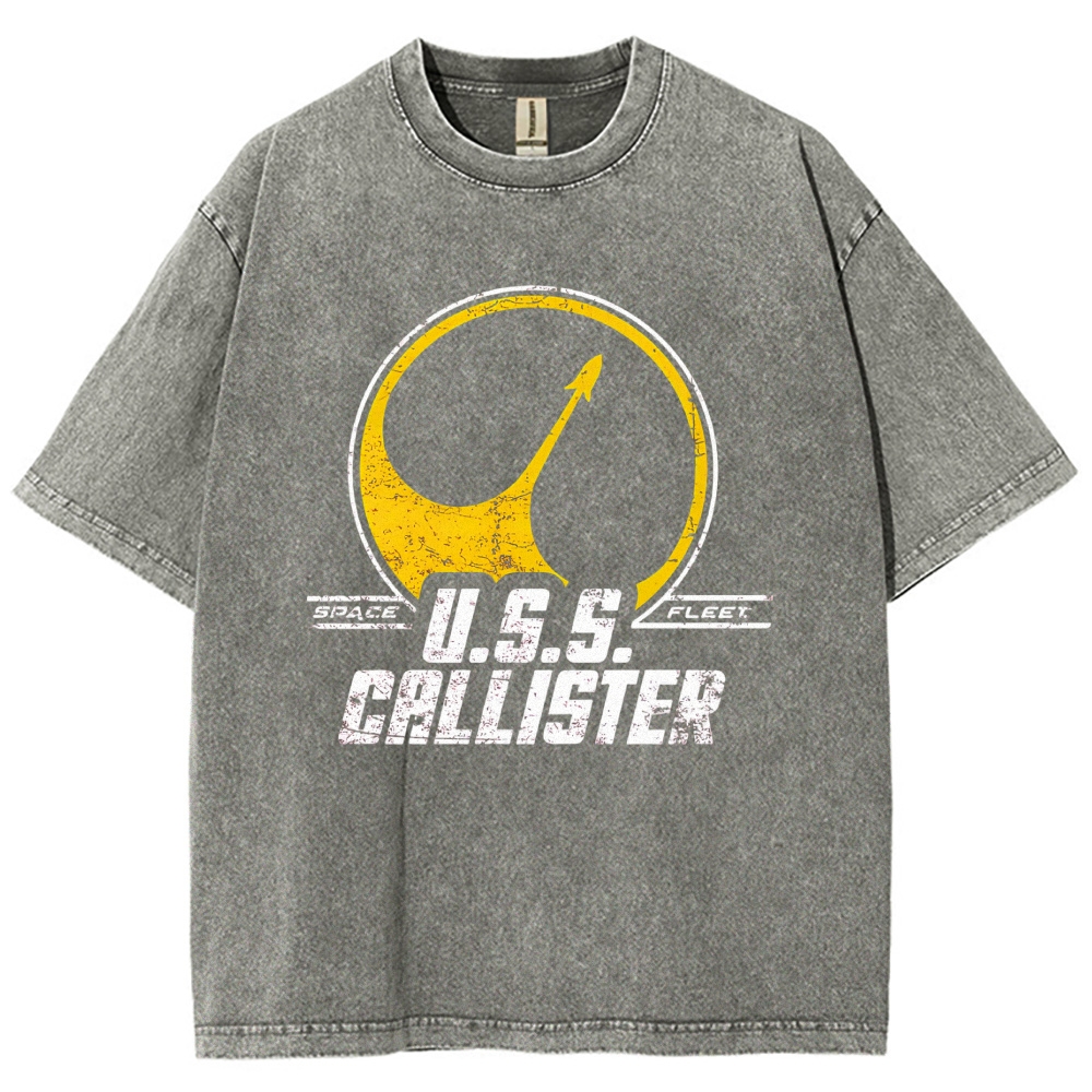 Retro Space Fleet Rocket Logo Washed T-Shirt
