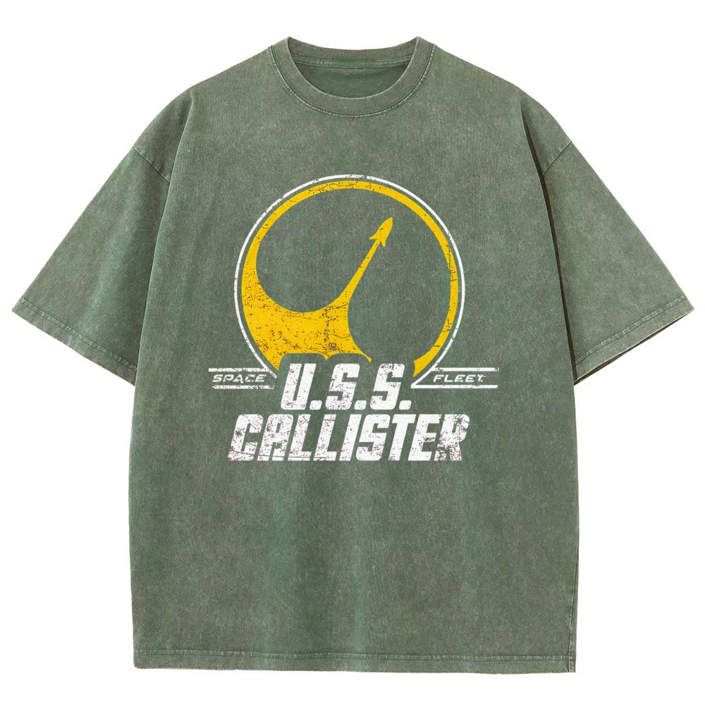 Retro Space Fleet Rocket Logo Washed T-Shirt