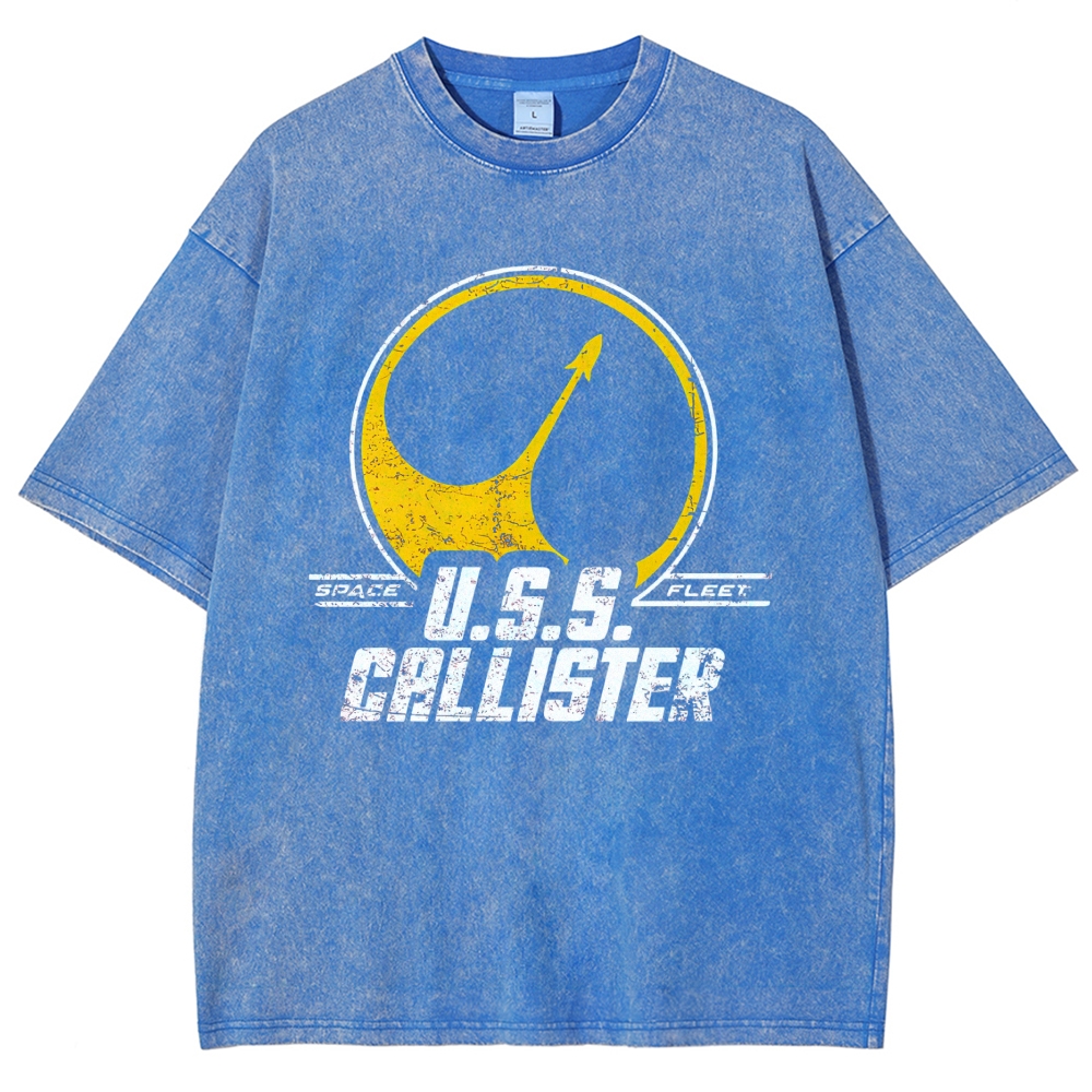 Retro Space Fleet Rocket Logo Washed T-Shirt