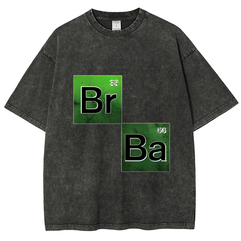 Green Chemical Element Square Washed T-Shirt